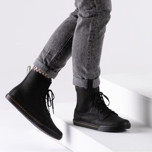 Dr Martens Sheridan Black Leather Combat Boots Women’s Size 7